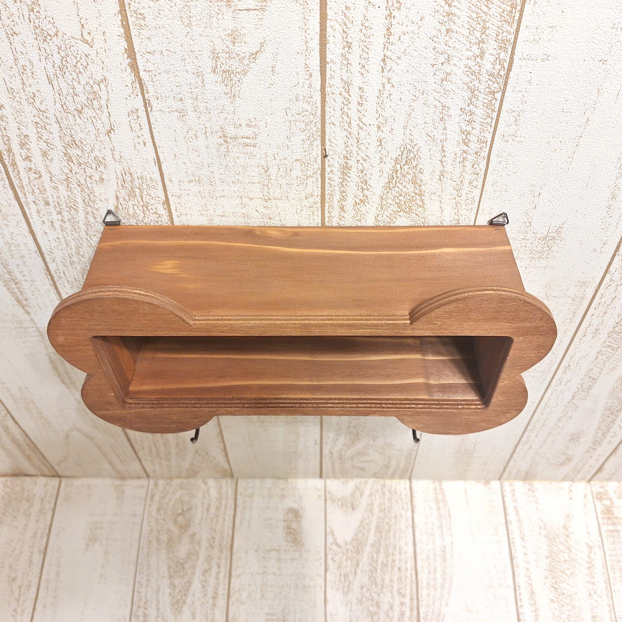 【壁掛けリードフック棚】犬リード掛け・鍵収納／木製ナチュラルインテリア | 4枚目