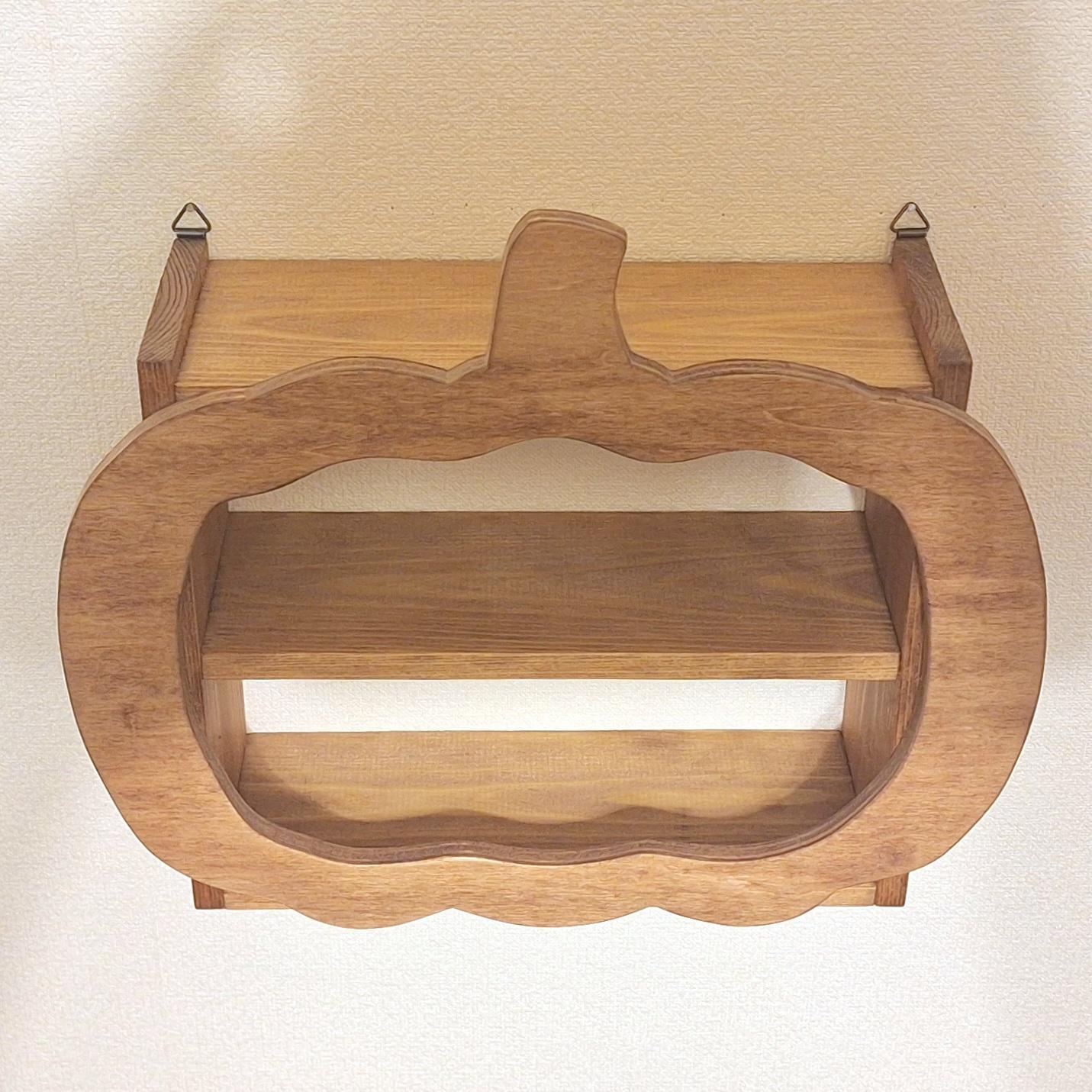 木製ハロウィンかぼちゃ型シェルフ｜壁掛け＆置き兼用 小物オプション選択可（ジャックオーランタン＆黒猫） | 8枚目