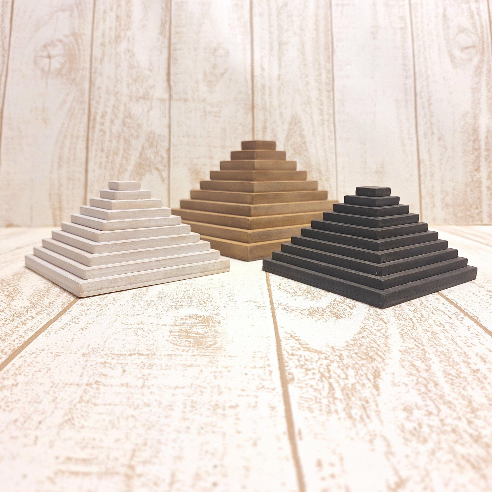 木製ピラミッド型オブジェ・小物入れ｜サイズ・カラー選択可／印鑑・アクセサリー収納